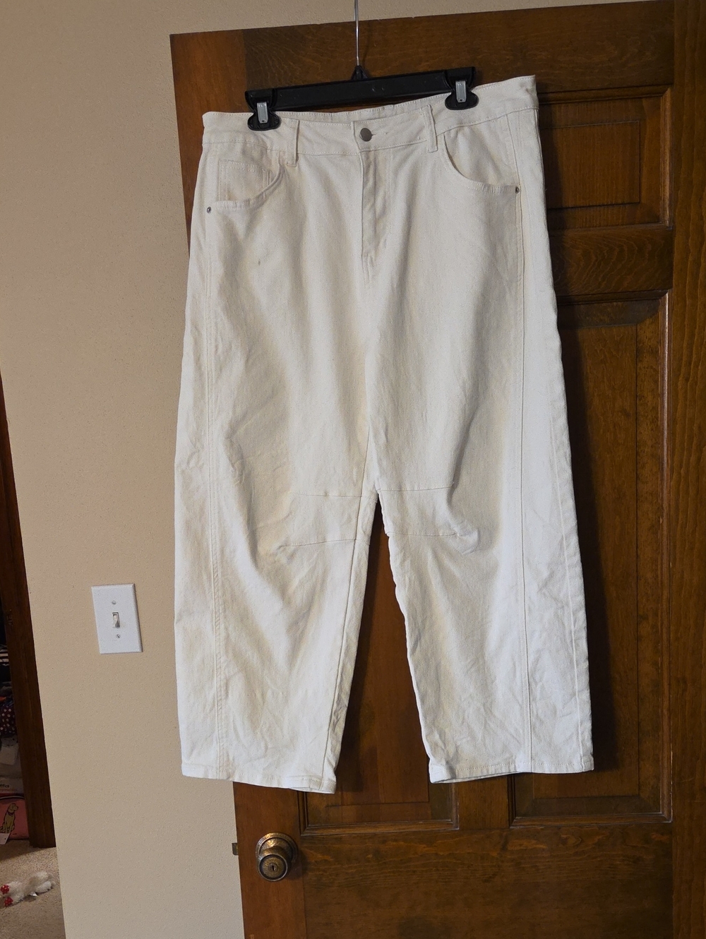 Flamingal Cream Wide-Leg Cotton Pants